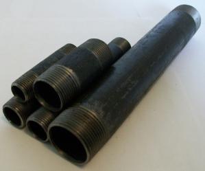 black and galvanized steel pipe, nipples and fittings