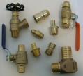 picture of brass fittings, valves, flare fittings, insert fittings, compression fittings and SharkBite
