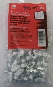NEW Gardner Bender PS-150Z 100 Pack of 1/2" Plastic Romex Cable Wire Staples
