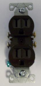 Cooper 270B brown 15A duplex receptacle