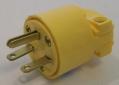 250V-15amp 3 wire male plug, yellow plastic, Cooper 4866