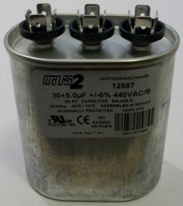35/5 MFD 440V dual capacitor, oval