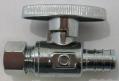 1/2 PEX chrome straight ball valve, lead free
